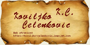 Koviljko Čelenković vizit kartica